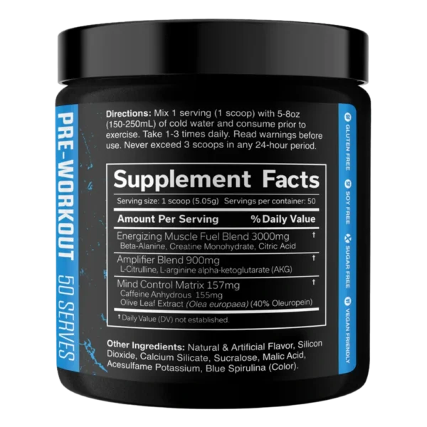 JNX Sports The Curse! Pre-Workout Blue Raspberry Back
