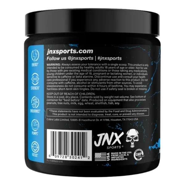 JNX Sports The Curse! Pre-Workout Blue Raspberry side View