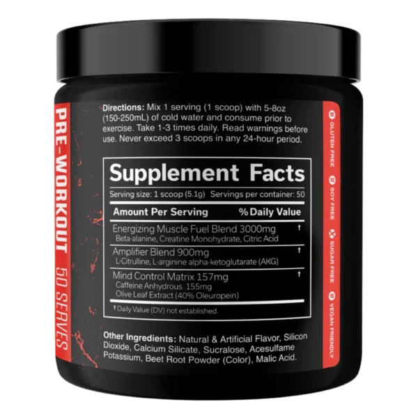 JNX Sports The Curse! Pre-Workout Candy Cane Back