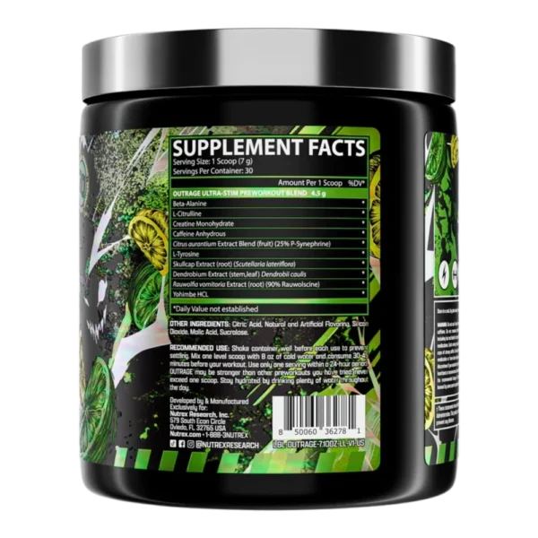 Nutrex Outrage Pre Workout Back