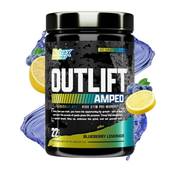 Outlift Amped High Stim Pre Workout Blueberry Lemonade