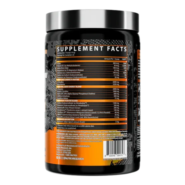 Nutrex Outlift Burn Pre-Workout Florida Crush Back