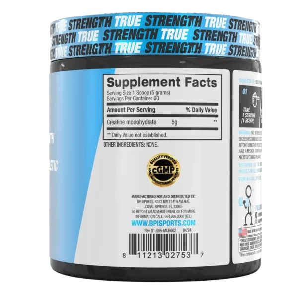 BPI Sports Micronized Creatine Unflavored Supplement Facts