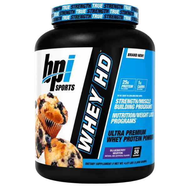BPI Sports Whey HD Ultra Premium Whey Protein Blueberry Muffin
