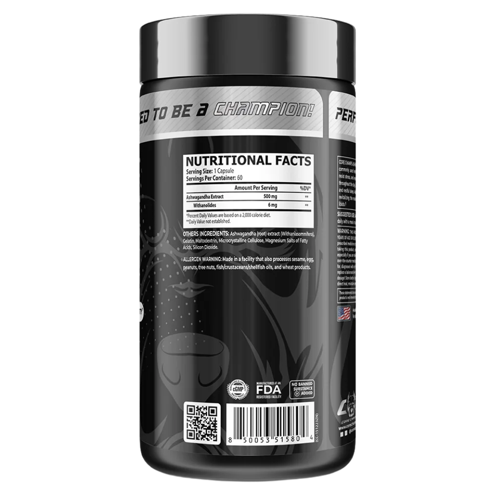Core Champs Ashwagandha 500mg Back