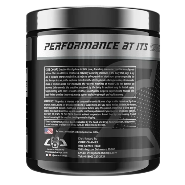 Core Champs Creatine 5000 MG 300g Back View