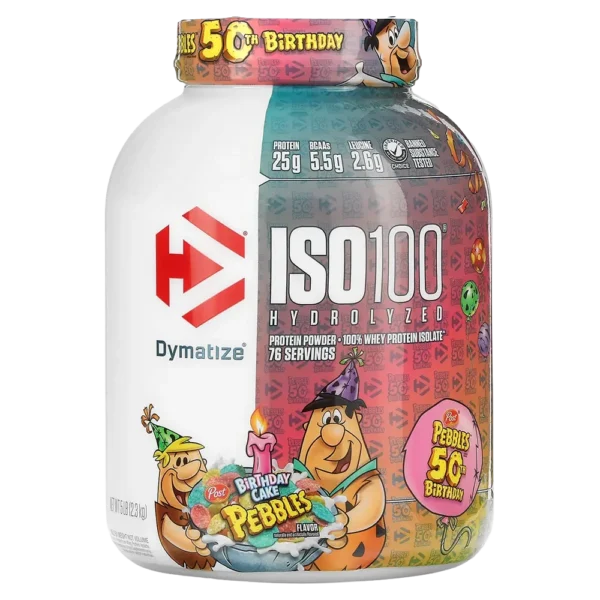 Dymatize ISO100 Hydrolyzed Whey Protein Isolate Brithday Cake 5lbs
