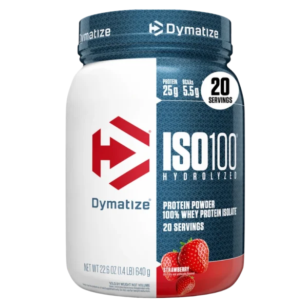 Dymatize ISO100 Hydrolyzed Whey Protein Isolate Chocolate Strawberry 1.4lbs