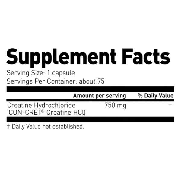 Kaged Creatine HCl Supplement Facts