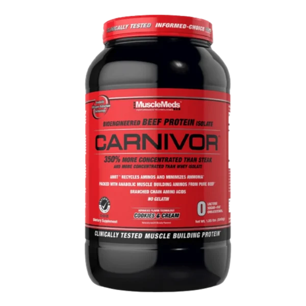 MuscleMeds Carnivor Beef Protein Isolate Cookies Cream 2 lbs