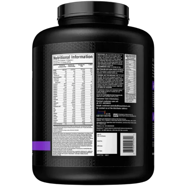 MuscleTech Mass Tech Extreme 2000 3kg Triple Chocolate Brownie Back