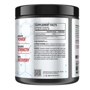 Pro Science Nutra Creatine Monohydrate 5000mg Back View