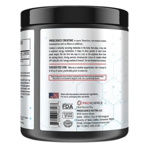 ProScience Nutra Creatine Monohydrate 5000mg Side View