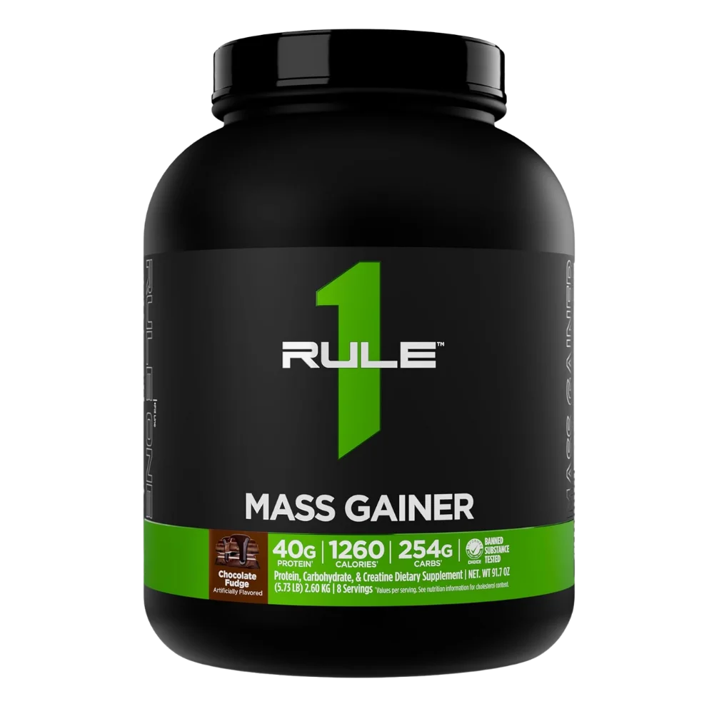 Rule 1 Mass Gainer Chocolate Fudge 6 LBS