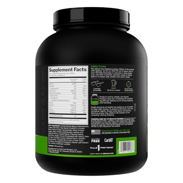 Rule 1 Mass Gainer Cookies Crème 6 LBS Back