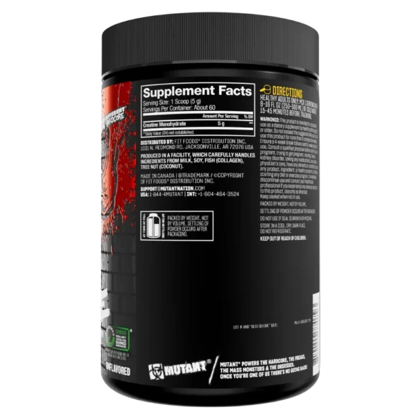 Mutant-Creatine Monohydrate 300g Supplement Facts
